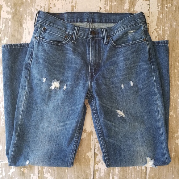 levi 514 ripped jeans